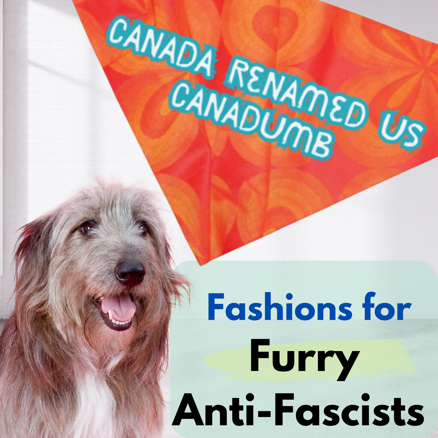 Fun Political Pet Bandana With Bright Orange Style And Anti-Trump "Canada Renamed Up Canadumb" Slogan Political Humor Pro-Democracy Dog Mom Gift