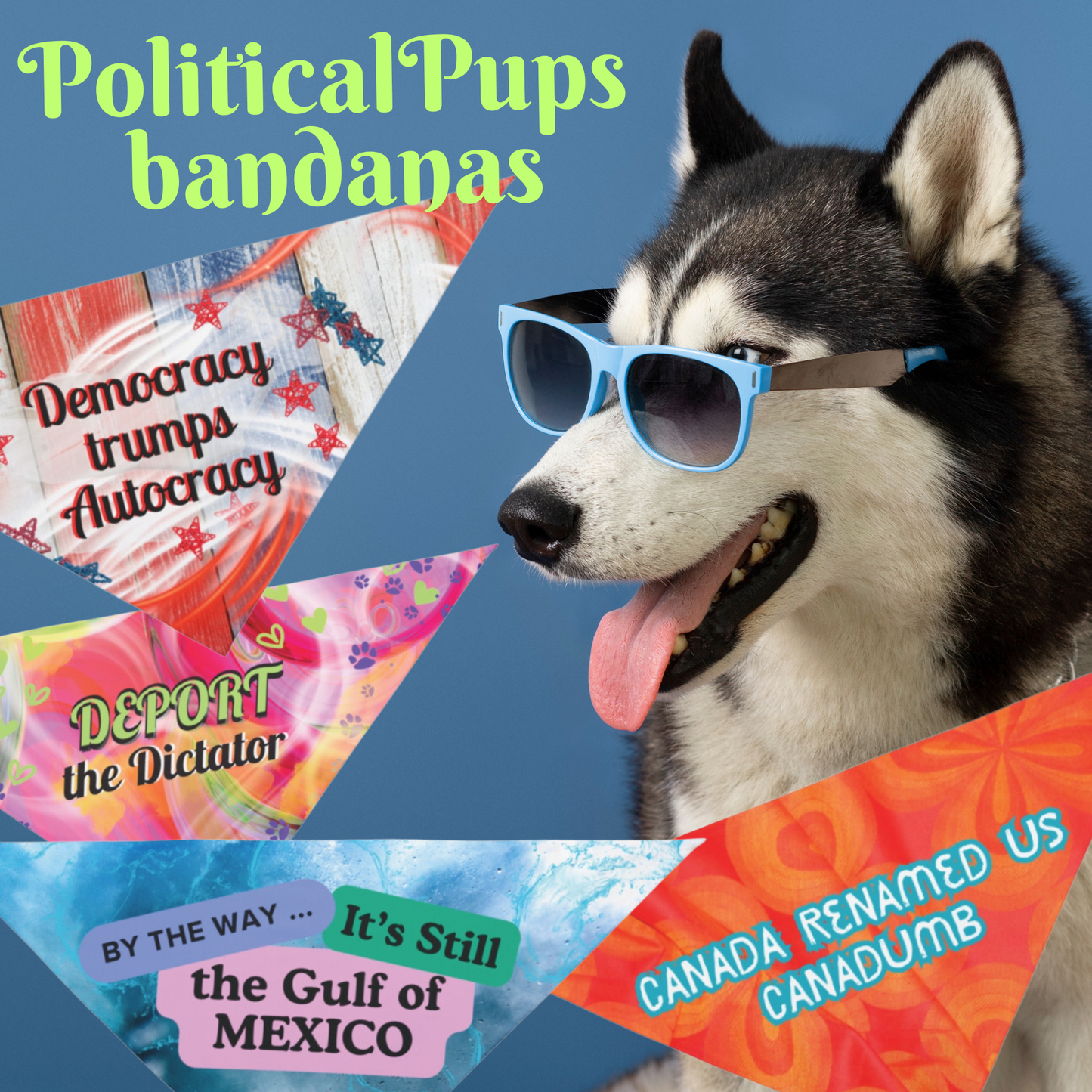 Fun Political Pet Bandana With Bright Orange Style And Anti-Trump "Canada Renamed Up Canadumb" Slogan Political Humor Pro-Democracy Dog Mom Gift