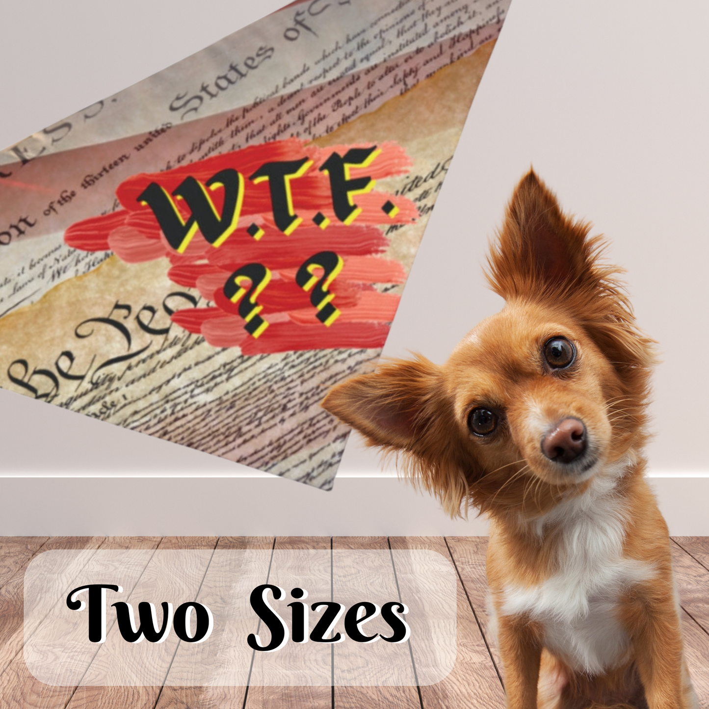Political Pet Bandana With Constitution And "WTF" Slogan Makes Strong Pro-Democracy Statement For Dogs At Peaceful Protests Dog Mom Gift Pet Accessory
