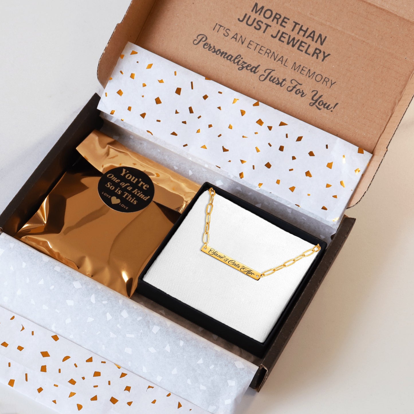 SANE 3 CATS AGO Cat Lover Necklace With Paperclip Chain Available in Gold, Rose Or Silver